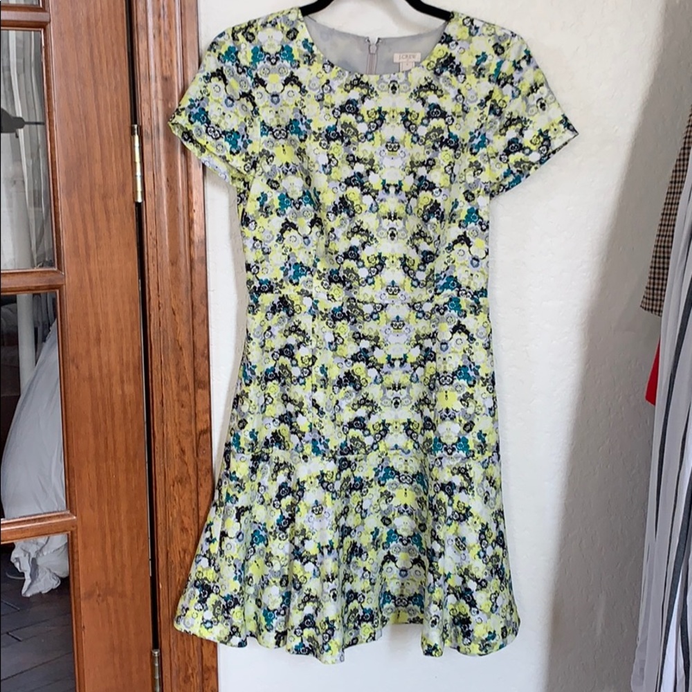 J. Crew mini dress with flair. Abstract floral.